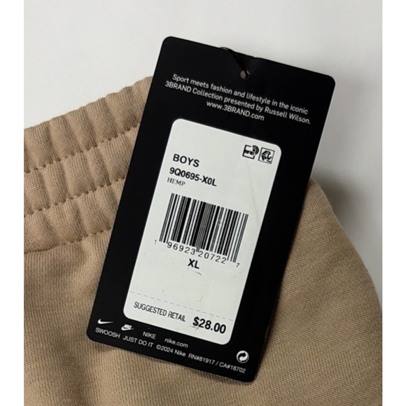 Nike 3Brand Tan Brown Hemp Colored Shorts Boys XL - Picture 3 of 7